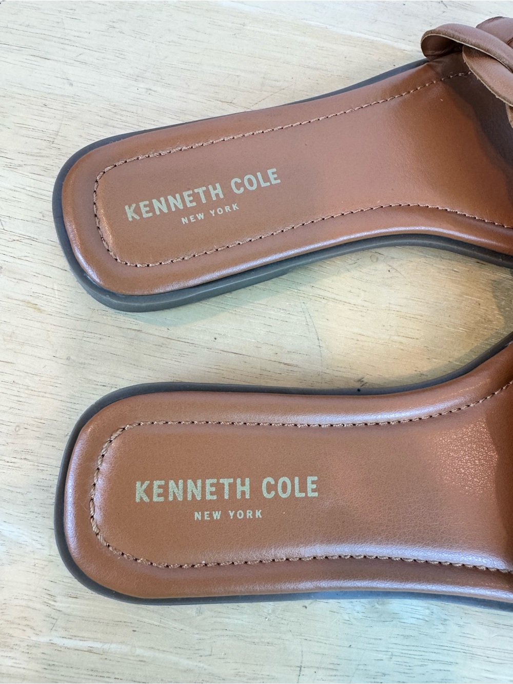 Kenneth Cole | Saddle Brown Slide Sandal, 8 - Picture 8 of 10